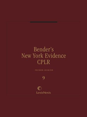 cover image of Bender's New York Evidence
